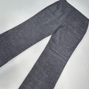 Theory Women's Size 6 Straight Pull On Eco Sharkskin Linen Pant Blue